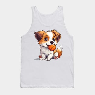 Playful Happy Cute Dog with a Ball Tank Top